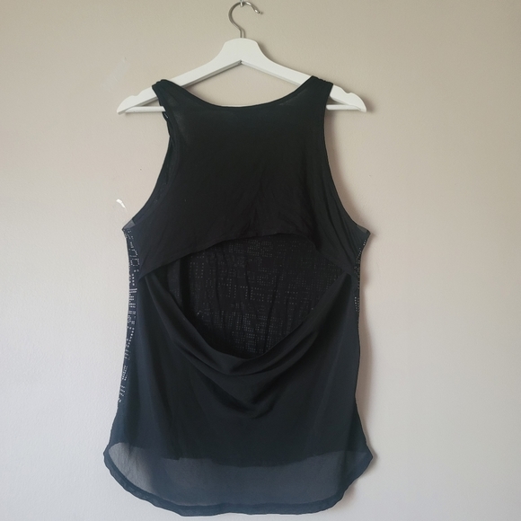 GUESS Cut Out Tank Top Size Large in Black - Picture 5 of 7
